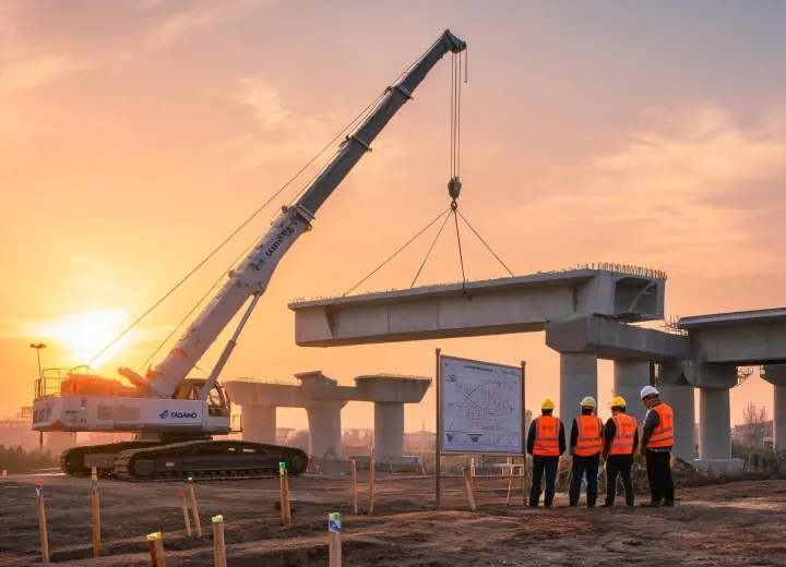 Tadano crawler crane on documented bridge lift project